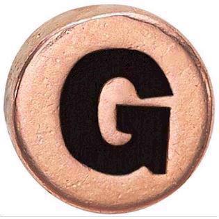 Christina Collect rose gold plated 925 sterling silver Small rose gold plated silver dot with G, model 603-R-G